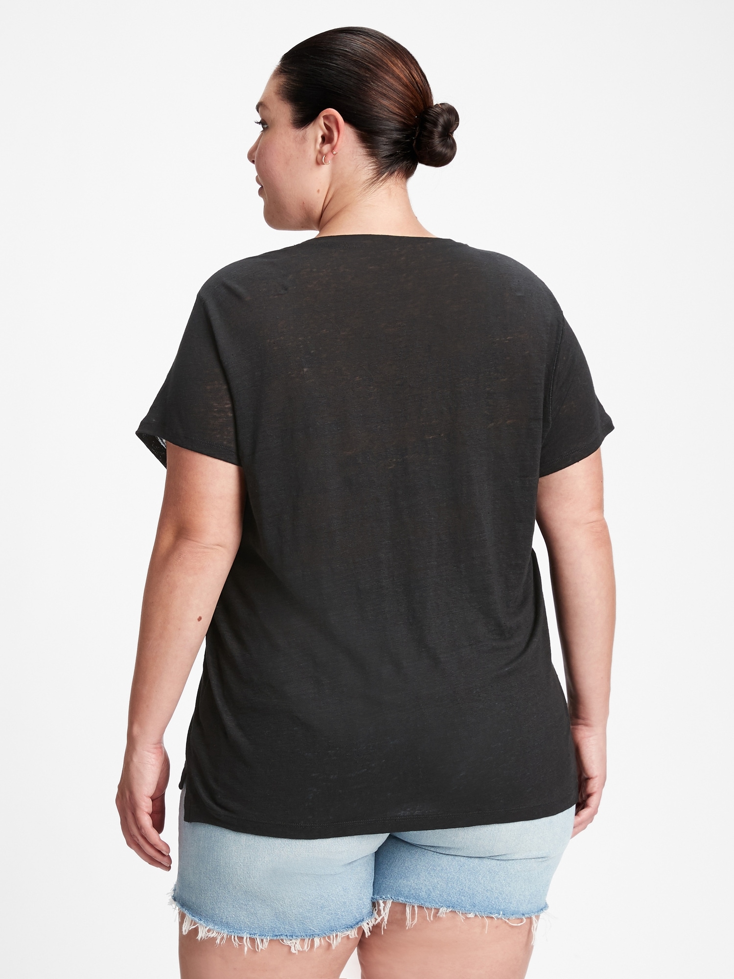 Linen V-Neck T-Shirt | Gap