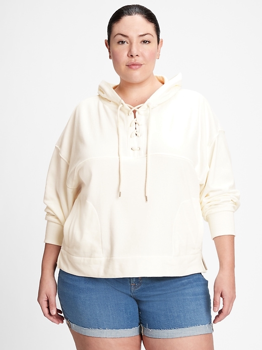 Image number 6 showing, Vintage Soft Lace Up Hoodie
