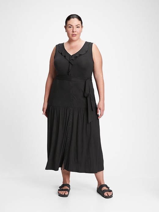 Image number 5 showing, Sleeveless Ruffle Maxi Dress