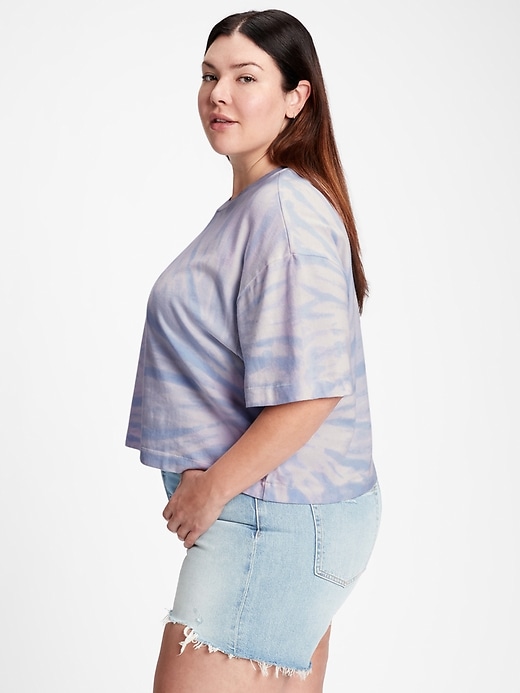 Boxy Cropped Tie-Dye T-Shirt