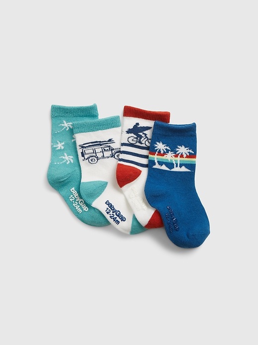 View large product image 1 of 1. Toddler Graphic Crew Socks (4-Pack)