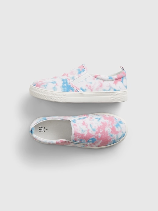 1 of 8 showing, with the color multi tie dye of product Kids Tie-Dye Print Slip-On Sneakers