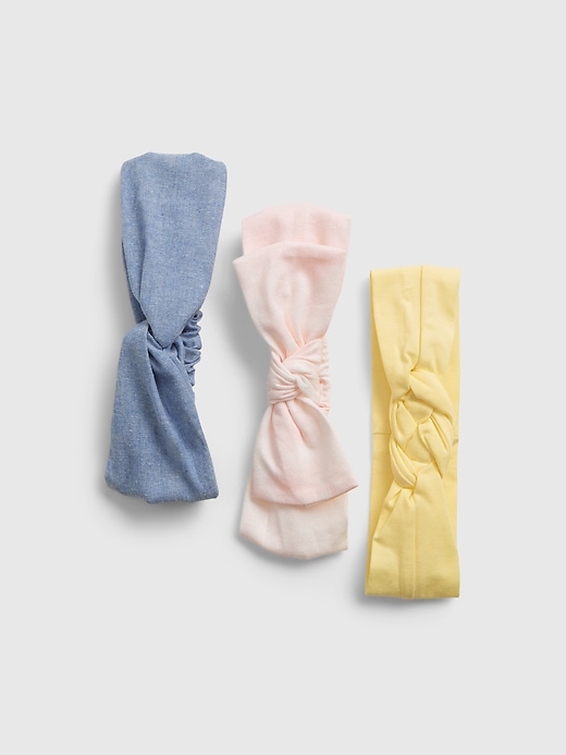 1 of 8 showing, with the color chambray of product Baby 100% Organic Cotton Headband (3-Pack)