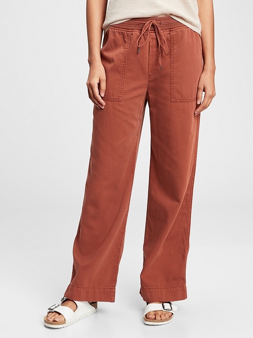 Image number 10 showing, Ribbed Wide-Leg Pull-On Pants