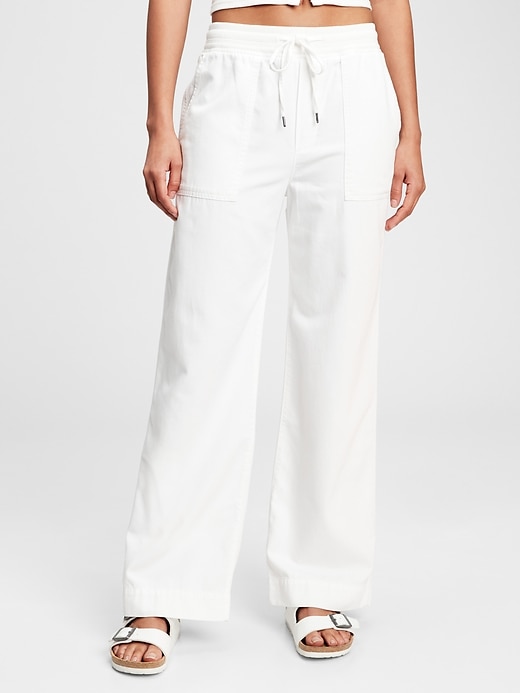 Image number 9 showing, Ribbed Wide-Leg Pull-On Pants