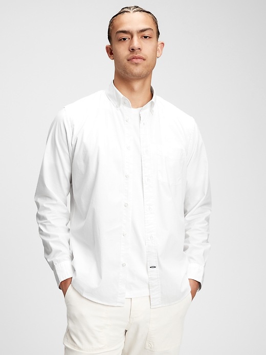 Image number 9 showing, Lived-In Stretch Poplin Shirt In Untucked Fit