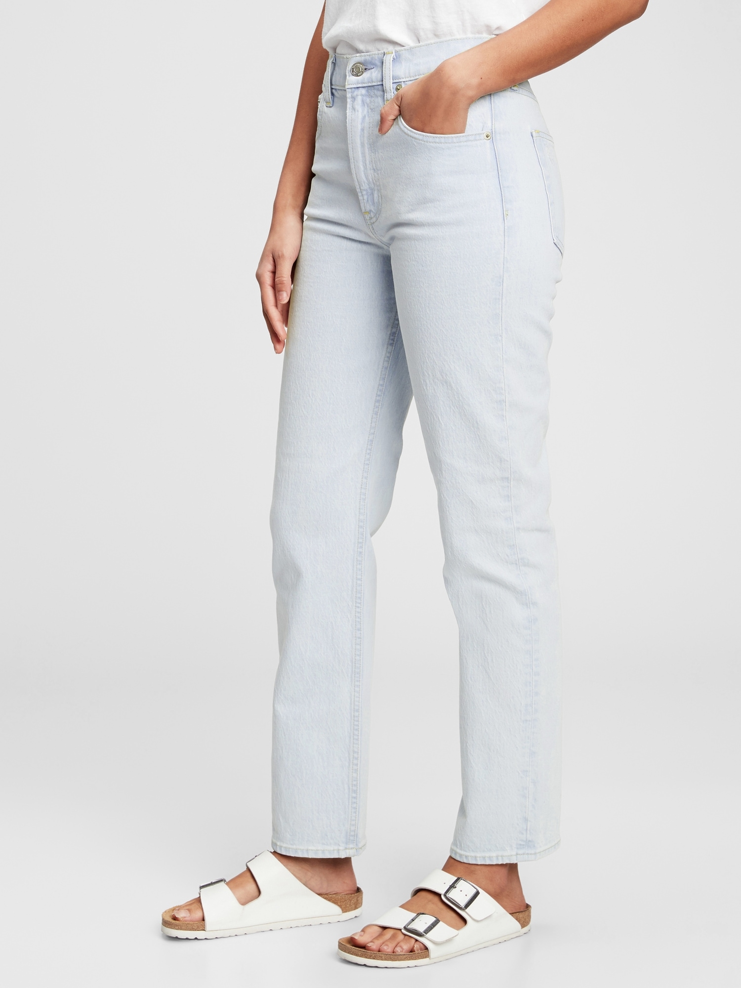 Sky High Straight Leg Jeans with Washwell Gap