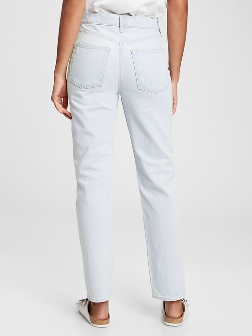 2 of 8 showing, with the color light indigo of product Sky High Straight Leg Jeans with Washwell
