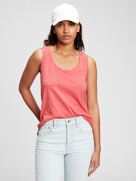 1 of 8 showing, with the color apple blossom pink of product The Gen Good Tank Top