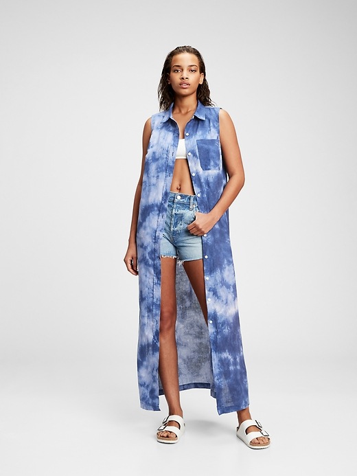 Image number 1 showing, Tie-Dye Maxi Shirtdress