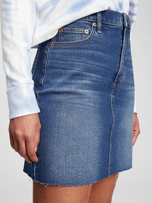 Image number 3 showing, Denim Mini Skirt with Washwell