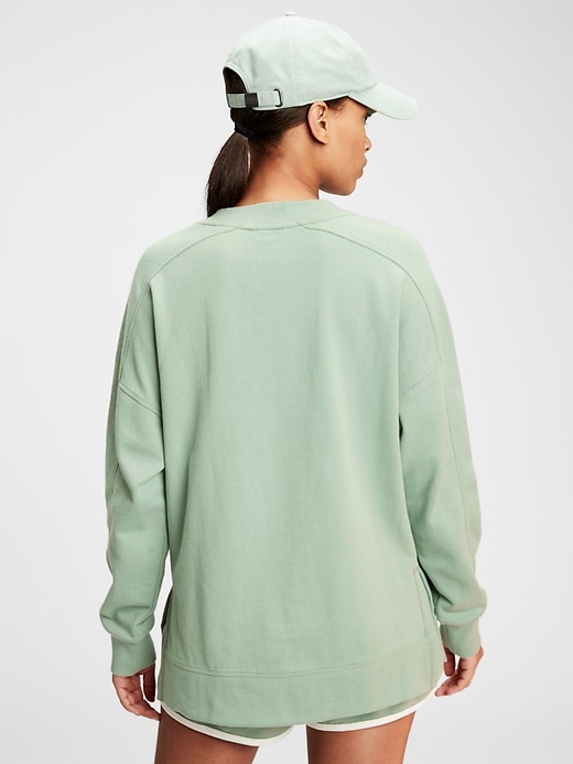2 of 8 showing, with the color sage green of product Gap Logo Crewneck Sweatshirt