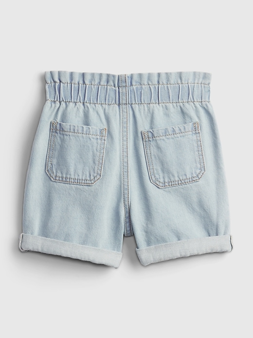 Image number 2 showing, Toddler Denim Ruffle Shortie Shorts with Washwell&#153