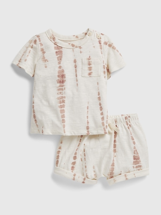 Image number 1 showing, Baby 100% Organic Cotton Tie-Dye Outfit Set