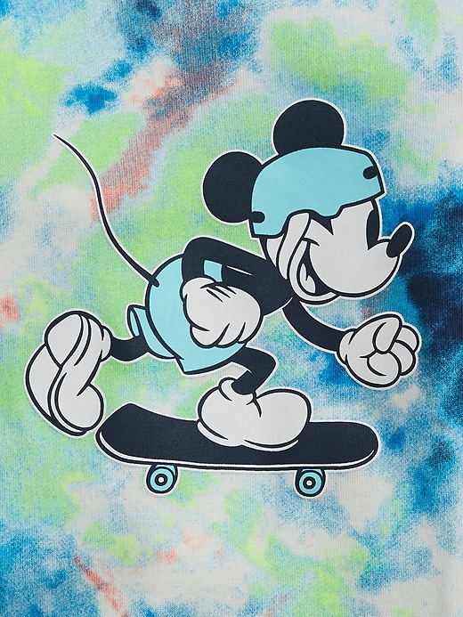 2 of 8 showing, with the color multi of product babyGap &#124 Disney Mickey Mouse 100% Organic Cotton Tie-Dye PJ Set
