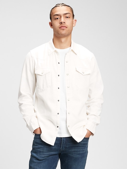 Image number 1 showing, Denim Western Shirt in Slim Fit