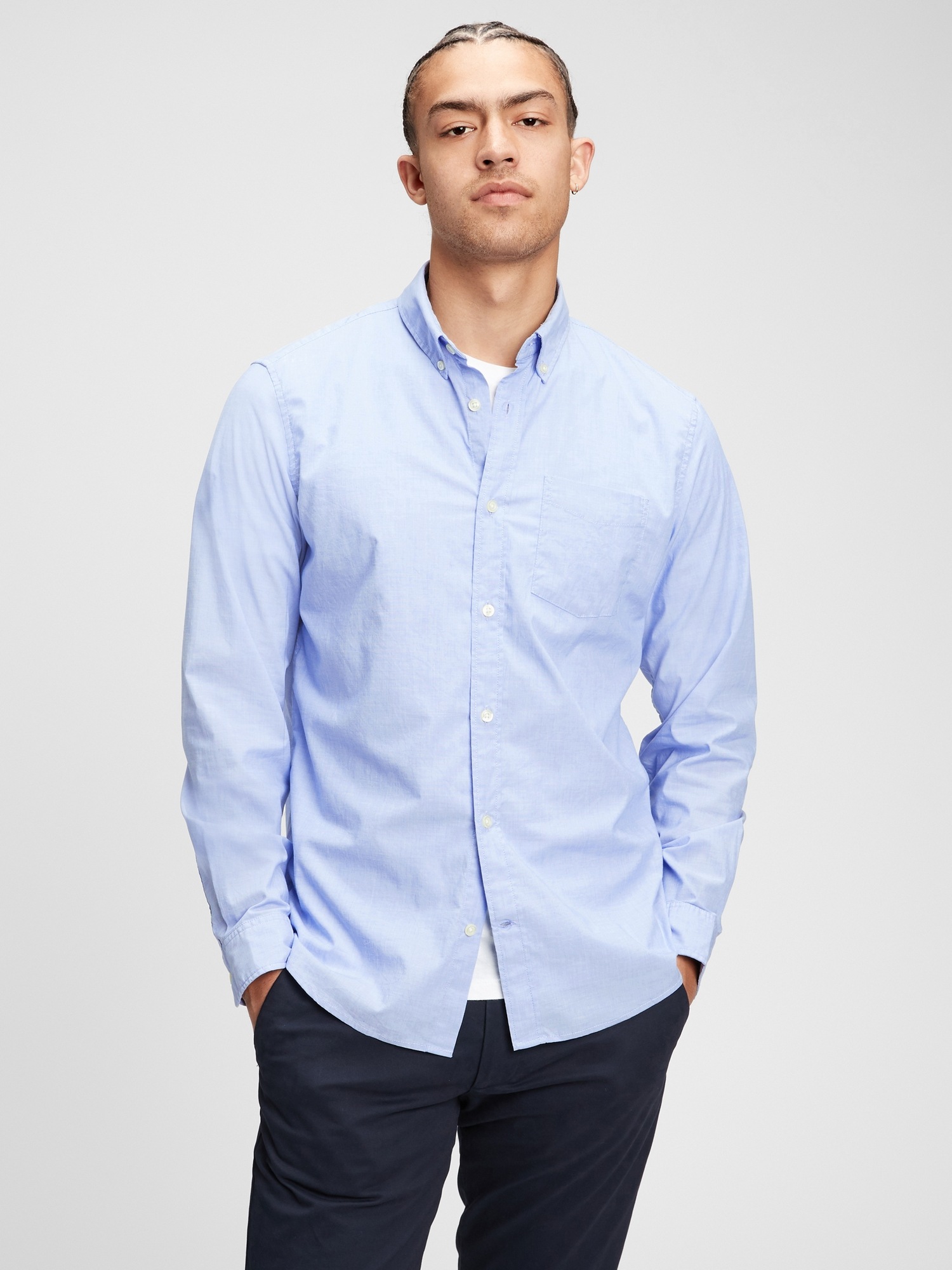 gap lived in stretch poplin shirt