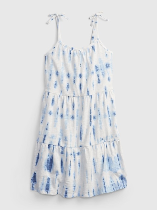 1 of 8 showing, with the color blue tie dye of product Kids Tie-Dye Tiered Dress