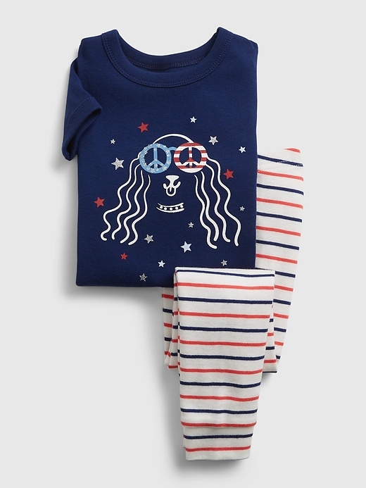 1 of 8 showing, with the color drizzle blue of product babyGap 100% Organic Cotton Dog PJ Set