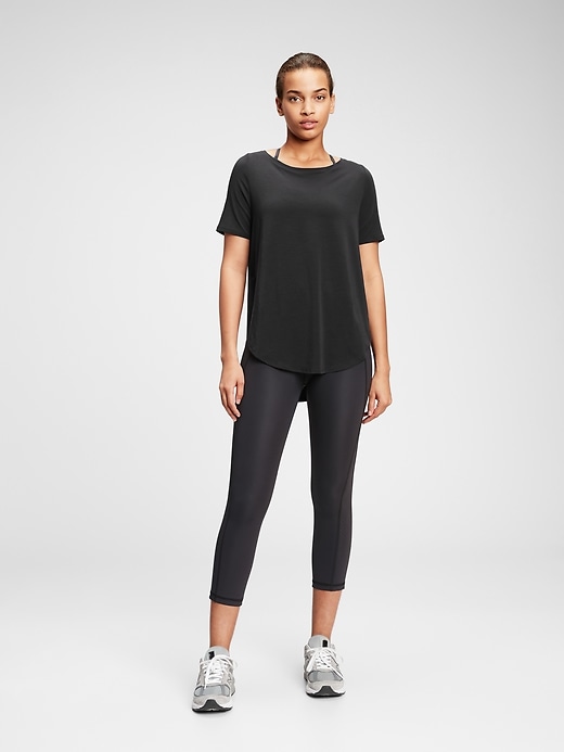 1 of 8 showing, with the color true black of product GapFit Breathe Tunic T-Shirt