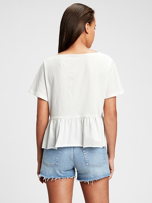 2 of 8 showing, with the color fresh white of product Vintage Peplum T-Shirt