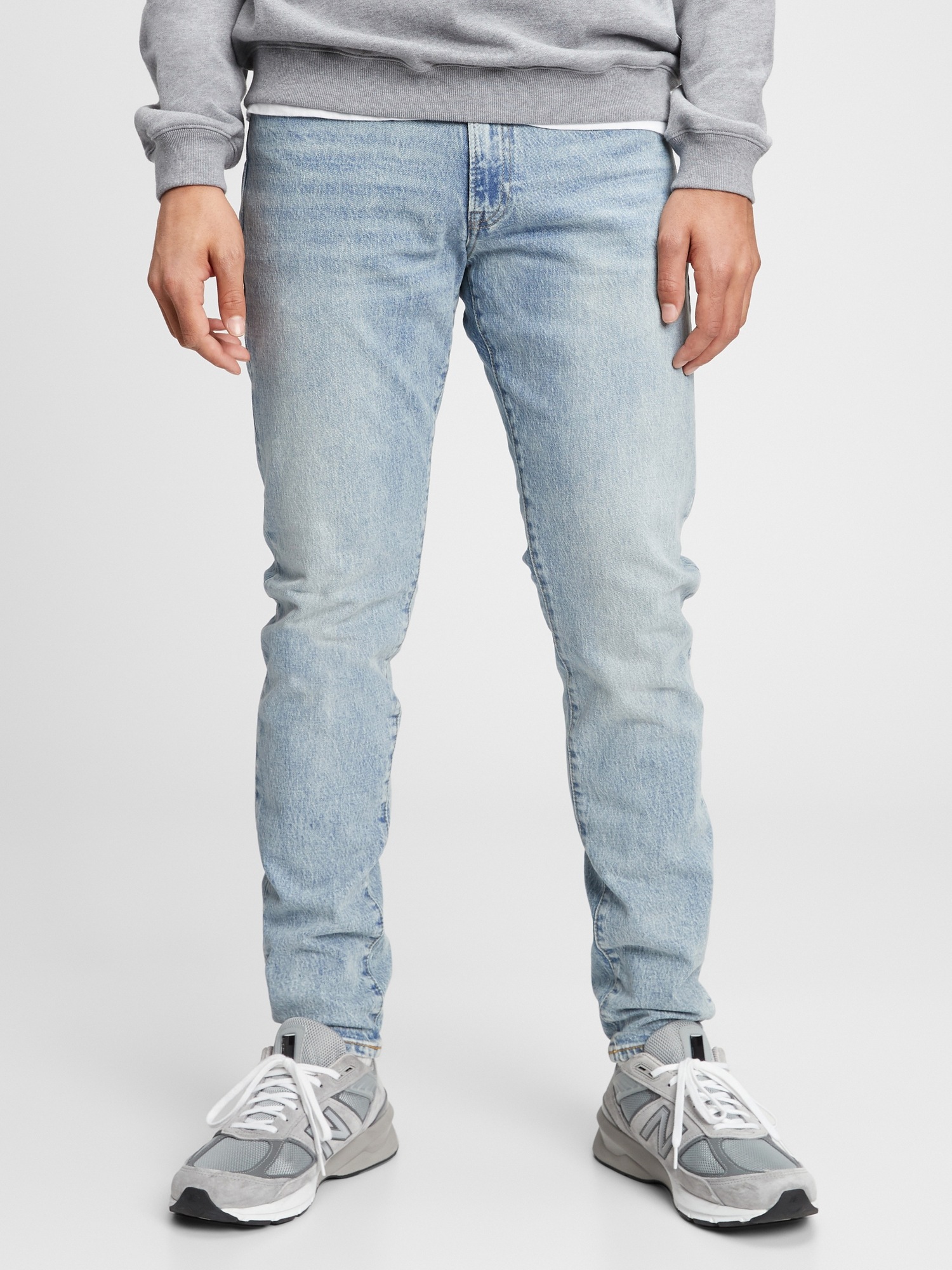 light wash tapered jeans