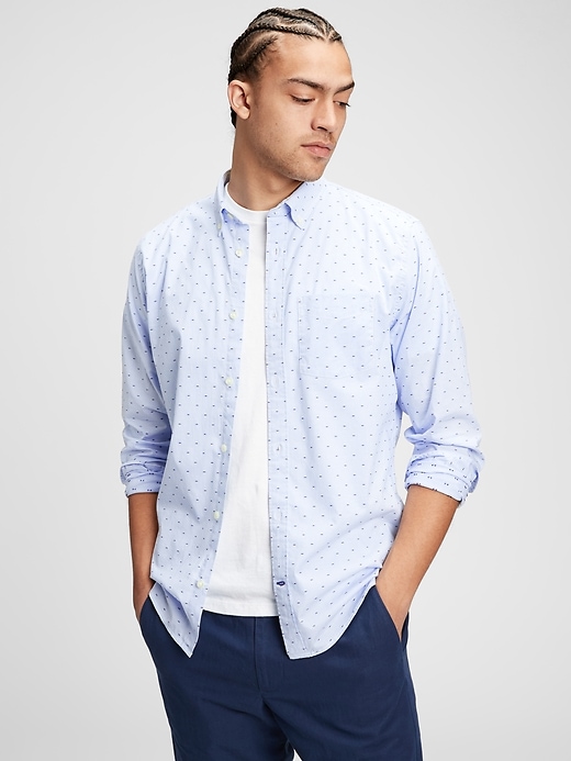 Image number 1 showing, Lived-In Stretch Poplin Shirt In Standard Fit