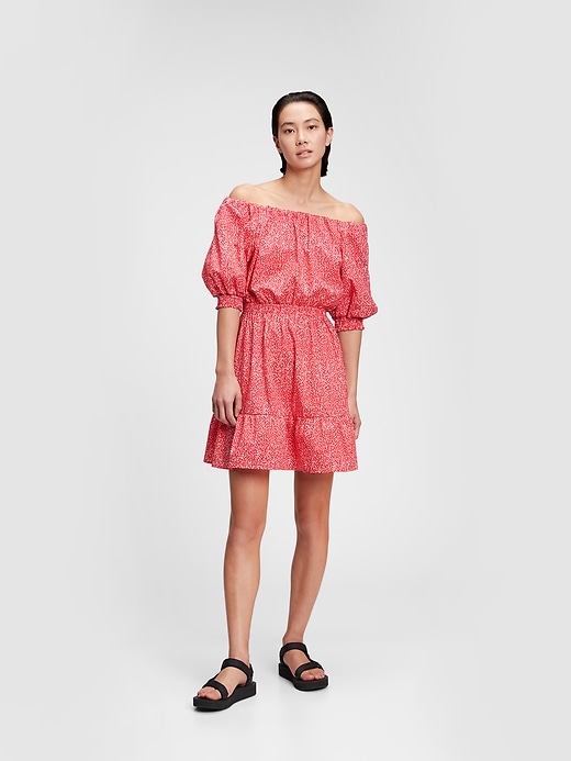 1 of 8 showing, with the color pink print of product Casual Mini Dress