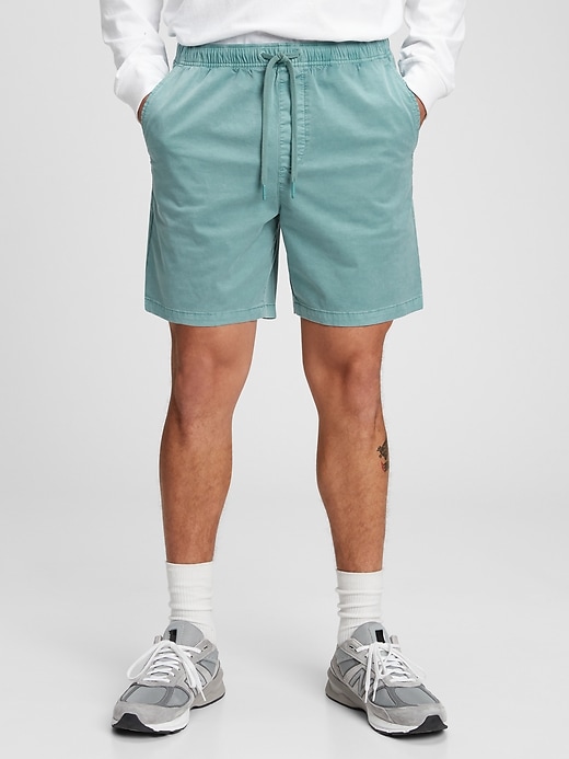 1 of 8 showing, with the color deep sea glass blue of product 7" Easy Shorts With E-Waist
