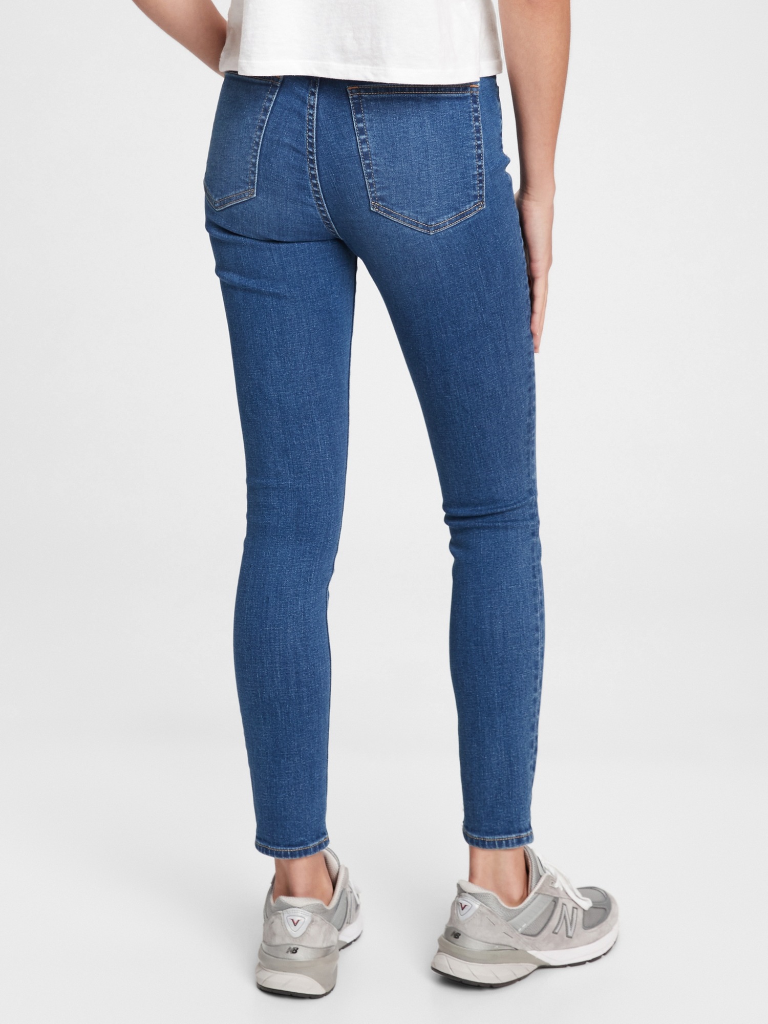 high rise true skinny jeans with washwell