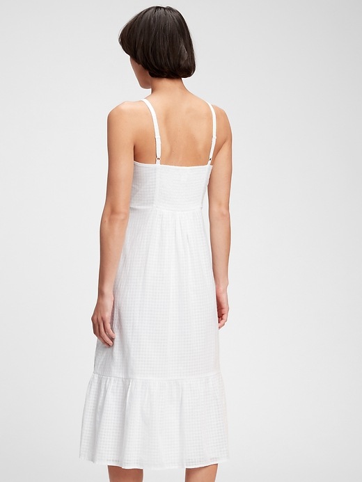 2 of 8 showing, with the color fresh white of product Squareneck Midi Dress