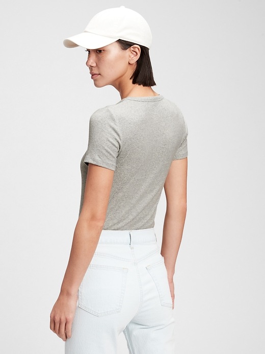 2 of 8 showing, with the color heather grey of product Modern Crewneck T-Shirt