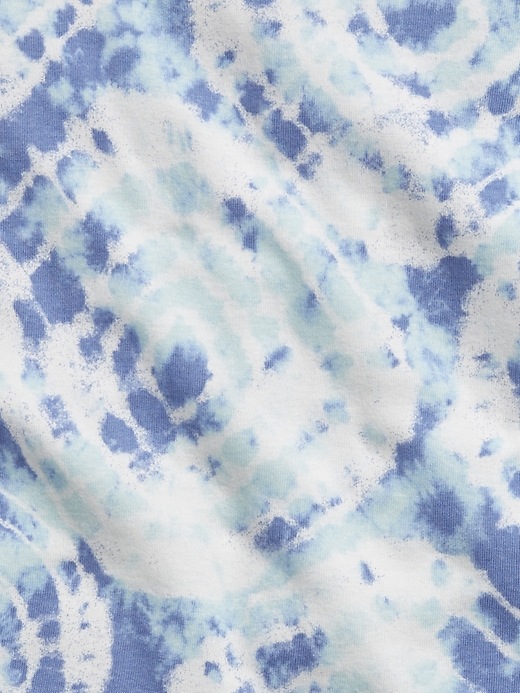 2 of 8 showing, with the color blue tie dye of product Kids 100% Organic Cotton Tie-Dye Print PJ Set