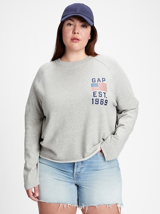 Image number 4 showing, Gap Logo Raw Hem Crewneck Sweatshirt