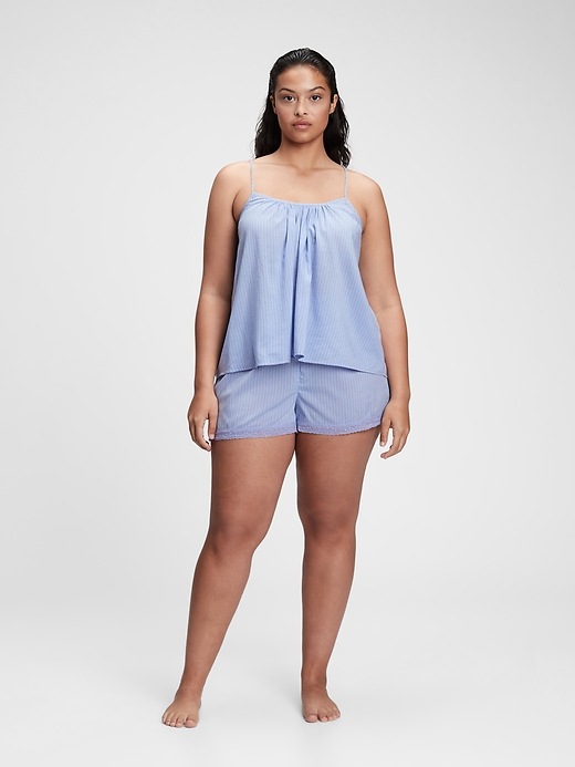 1 of 8 showing, with the color light blue of product Dreamwell Shirred Racerback Cami