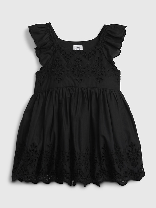 1 of 8 showing, with the color black of product Baby Eyelet Dress