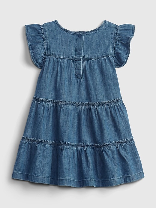 Image number 2 showing, Baby Tiered Denim Dress