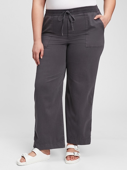 Image number 4 showing, Ribbed Wide-Leg Pull-On Pants