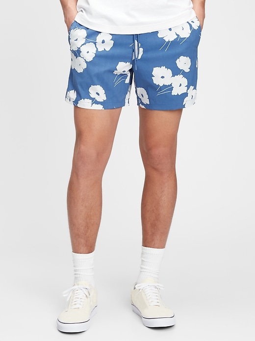 1 of 8 showing, with the color blue print of product 6" Swim Trunks