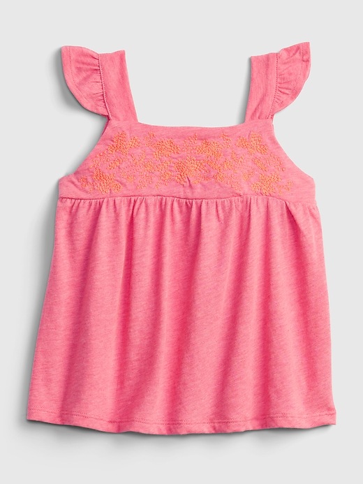 Image number 4 showing, Toddler Flutter Embroidered Top