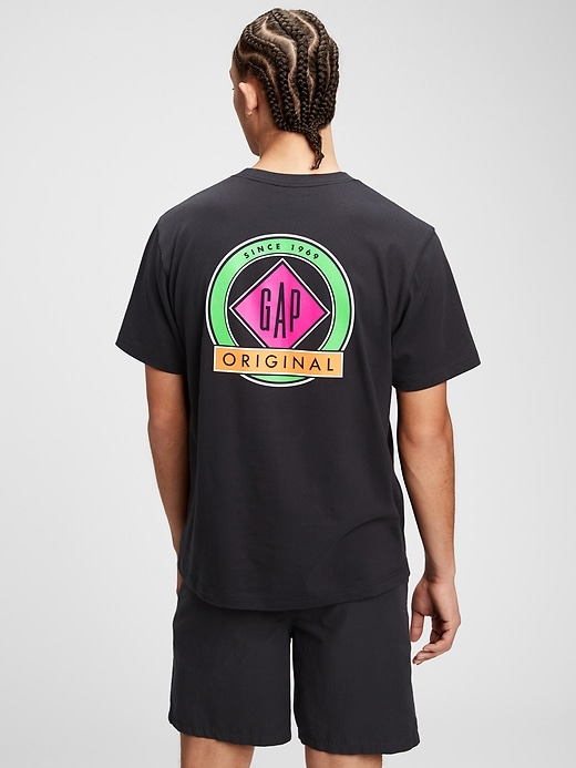 2 of 8 showing, with the color black moonless night of product 100% Organic Cotton Graphic Pocket T-Shirt
