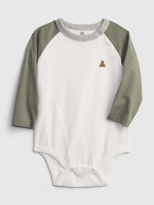 1 of 8 showing, with the color green of product Baby 100% Organic Cotton Mix and Match Colorblock Bodysuit