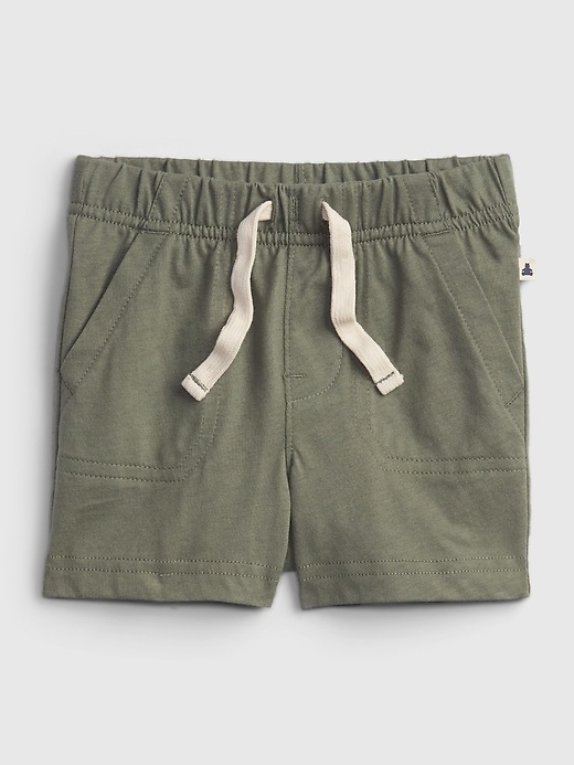 1 of 8 showing, with the color green of product Baby 100% Organic Cotton Mix and Match Pull-On Shorts
