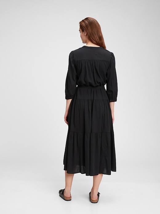 Image number 2 showing, Three-Quarter Sleeve Tiered Maxi Dress