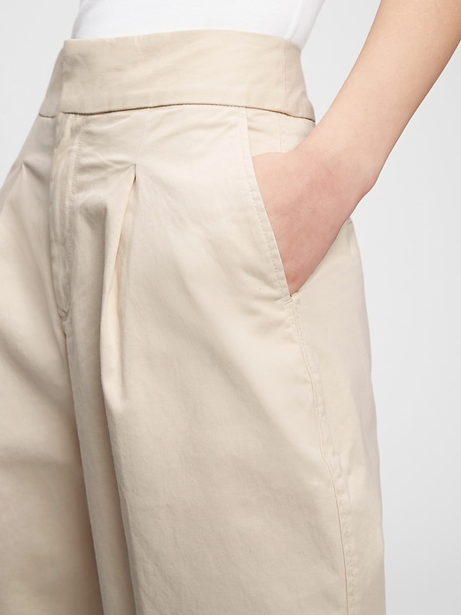 Image number 3 showing, High Rise Wide-Leg Khaki Pants with Washwell