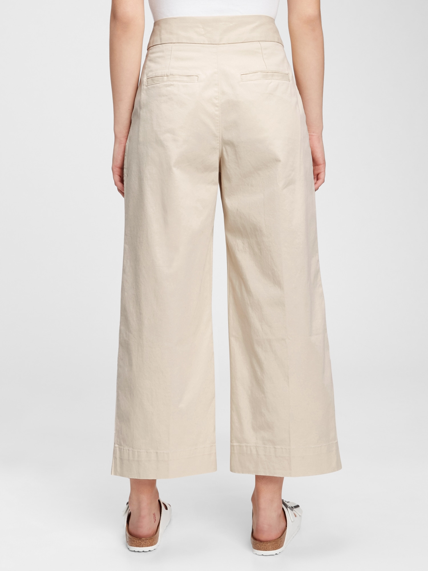 High Rise Wide-Leg Khakis with Washwell | Gap