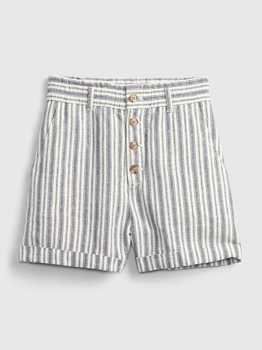 Image number 7 showing, High Rise Linen Shorts