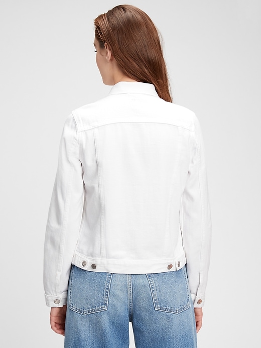 2 of 8 showing, with the color optic white of product Icon Denim Jacket With Washwell™