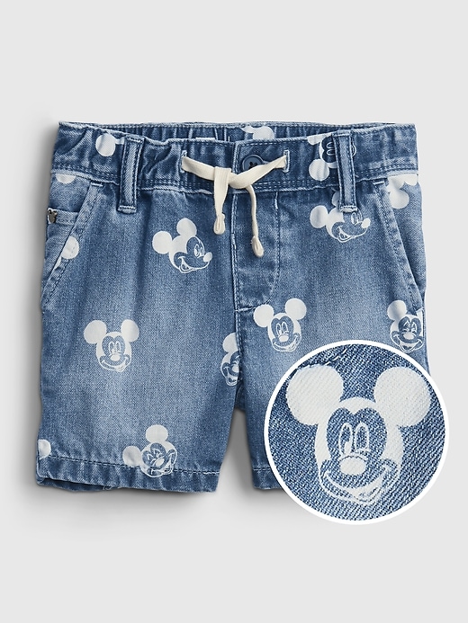 Image number 1 showing, babyGap &#124 Disney Mickey Mouse Pull-On Denim Shorts with Washwell&#153