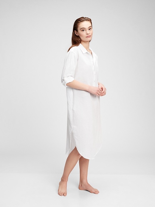 Image number 1 showing, Dreamwell Crinkle Midi Shirt Dress